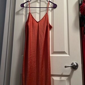Medium, salmon color slip dress. From the brand A New Day at Target.